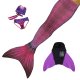 with monofin purple tail and bikini