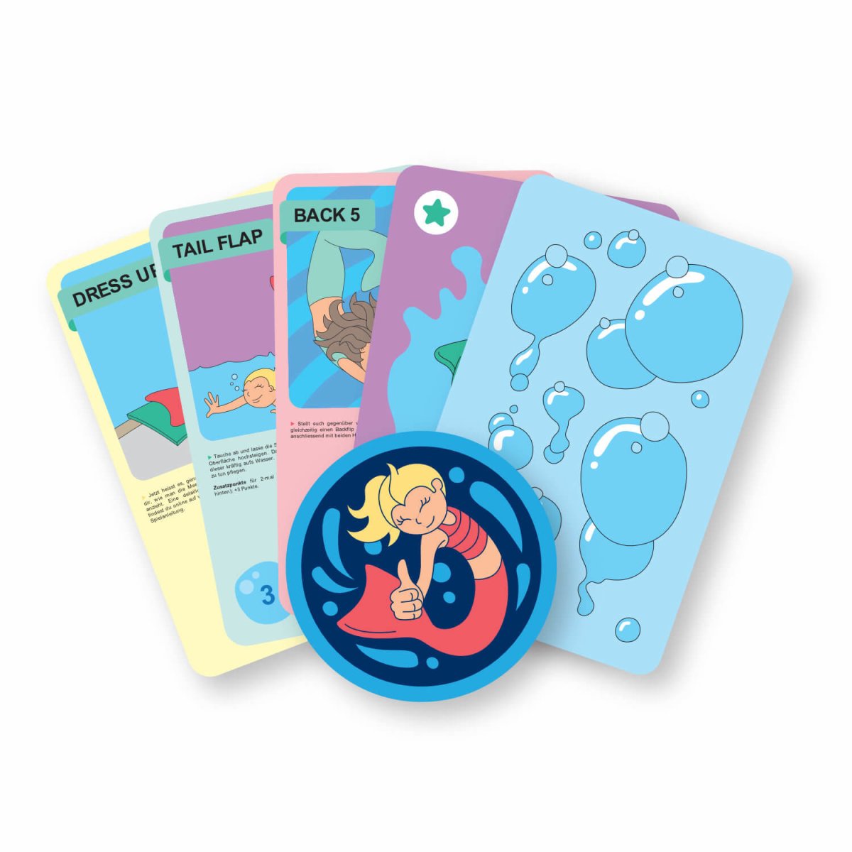 Meerjungfrau Trickkartenspiel für zu Hause mit Freunden - Meerjungfrau Trickkarten - Spiele für Kinder | mjss.ch