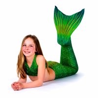 Mermaid Tail Lime Rickey JL with monofin green and tail