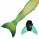 Mermaid Tail Lime Rickey JL with monofin green and tail