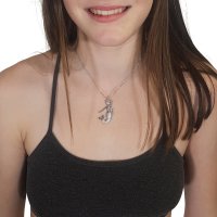 Meerjungfrauen Halskette mit Zirkonia Steinen 25mm