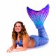 Mermaid Tail Aurora Borealis M with monofin lavender tail and bikini