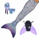 Mermaid Tail Aurora Borealis JS with monofin lavender tail and bikini