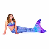 Mermaid Tail Aurora Borealis JL with monofin lavender tail and bikini