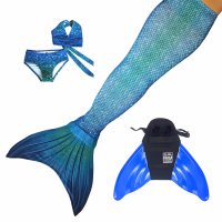 Coda Sirena Blue Lagoon XL con monopinna blu coda e bikini