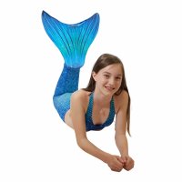 Coda Sirena Blue Lagoon JS con monopinna blu coda e bikini