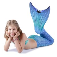 Meerjungfrauenflosse Blue Lagoon M mit Monoflosse blau und Kostüm