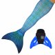 Meerjungfrauenflosse Blue Lagoon L mit Monoflosse blau und Kostüm