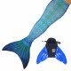 Mermaid Tail Blue Lagoon L with monofin blue and tail