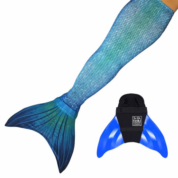 Coda Sirena Blue Lagoon XL con monopinna blu e coda