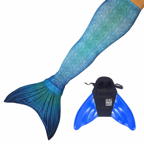 Coda Sirena Blue Lagoon JS con monopinna blu e coda