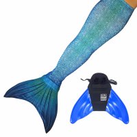 Mermaid Tail Blue Lagoon JL with monofin blue and tail
