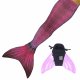 Coda Sirena Bali Blush M con monopinna rosa e coda