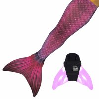 Coda Sirena Bali Blush XL con monopinna rosa e coda
