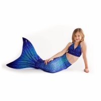 Meerjungfrauenflosse Ocean Deep M mit Monoflosse blau und Kostüm