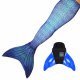 Mermaid Tail Ocean Deep M with monofin blue and tail