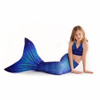 Mermaid Tail Ocean Deep L with monofin blue tail and bikini