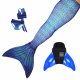 Coda Sirena Ocean Deep L con monopinna blu coda e bikini