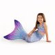 Meerjungfrauenflosse Aurora Borealis XL mit Monoflosse lavender und Kostüm