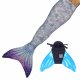 Mermaid Tail Aurora Borealis XL with monofin turquoise and tail