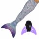 Mermaid Tail Aurora Borealis JL with monofin lavender and tail