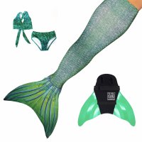 Mermaid Tail Sirene Green M with monofin green tail and...
