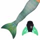 Coda Sirena Sirene Green L con monopinna verde e coda