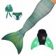 Mermaid Tail Sirene Green L with monofin green tail and bikini