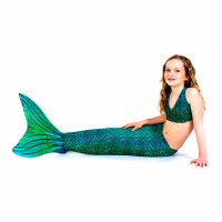 Mermaid Tail Sirene Green XL with monofin green tail and bikini