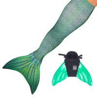 Meerjungfrauenflosse Sirene Green JM mit Monoflosse grün und Kostüm
