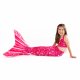 Meerjungfrauenflosse Bahama Pink XL mit Monoflosse pink und Kostüm