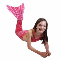 Mermaid Tail Bahama Pink JL with monofin pink and tail