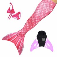 Meerjungfrauenflosse Bahama Pink JL mit Monoflosse pink Kostüm und Bikini