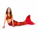 Mermaid Tail Tiger Queen L with monofin orange tail and bikini