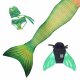 Mermaid Tail Lime Rickey L with monofin green tail and bikini