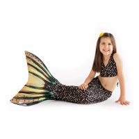 Mermaid Tail Sea Monster M with monofin orange tail and bikini