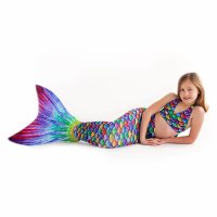 Meerjungfrauenflosse Hawaiian Rainbow M with monofin lavender tail and bikini