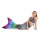 Meerjungfrauenflosse Hawaiian Rainbow L avec monopalme lavende queue et bikini