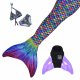 Meerjungfrauenflosse Hawaiian Rainbow L with monofin lavender tail and bikini