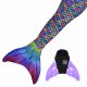 Meerjungfrauenflosse Hawaiian Rainbow XL mit Monoflosse lavender und Kostüm