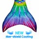 Meerjungfrauenflosse Hawaiian Rainbow JS with monofin lavender tail and bikini
