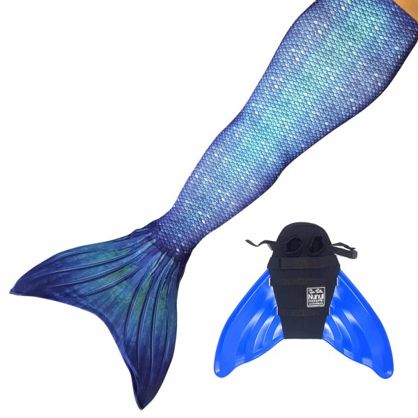 Meerjungfrauenflosse Ocean Deep JM mit Monoflosse blau und Kostüm