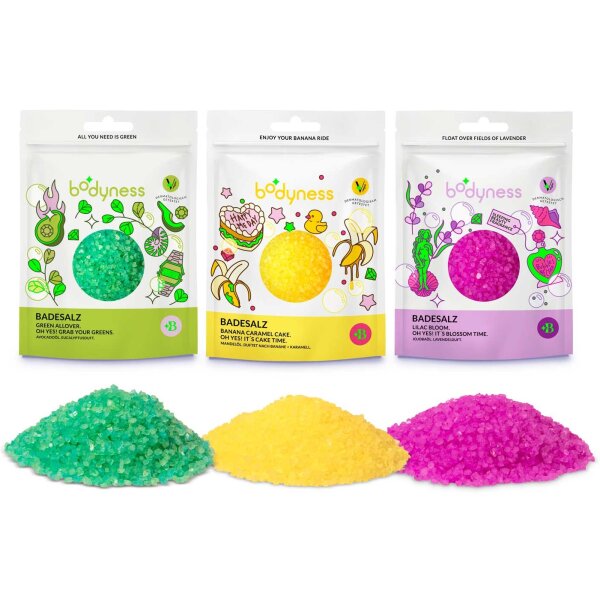 Bodyness Bath Salt for Relaxing Bath Experiences in Three Colors