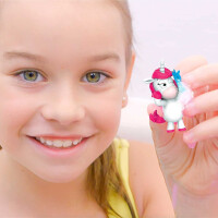 Unicorn Beach Surprise Bath Bomb with Popcorn Scent and Unicorn Collectibles