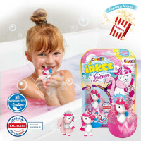 Unicorn Beach Surprise Bath Bomb with Popcorn Scent and Unicorn Collectibles