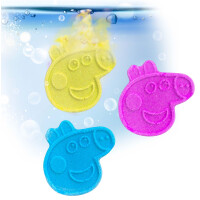 Inkee Peppa Pig Badebomben 3er-Set mit Erdbeerduft und Mandelöl