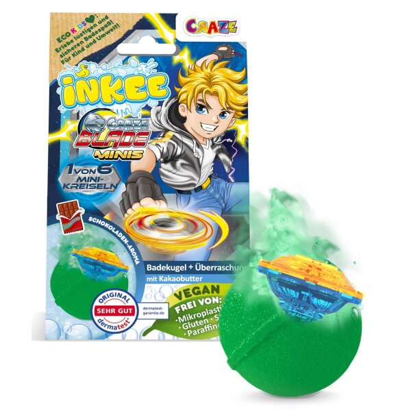 INKEE Surprise Bath Bomb Blade with Chocolate Scent and Color Play