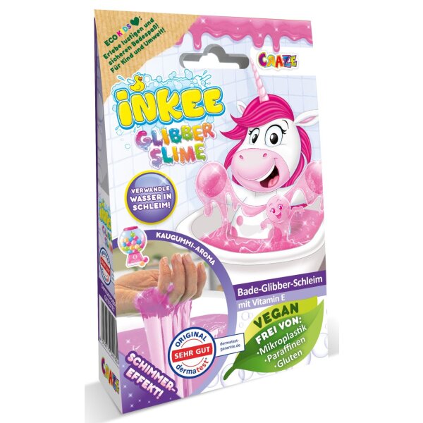 Inkee Unicorn Bath Slime with Bubblegum Scent for Sparkling Bath Fun