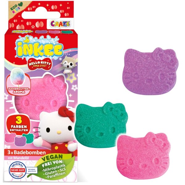 Inkee Mini Pack Hello Kitty Bath Additives for Fruity Bath Fun
