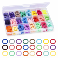 320 hair ties in 24 colors with storage box